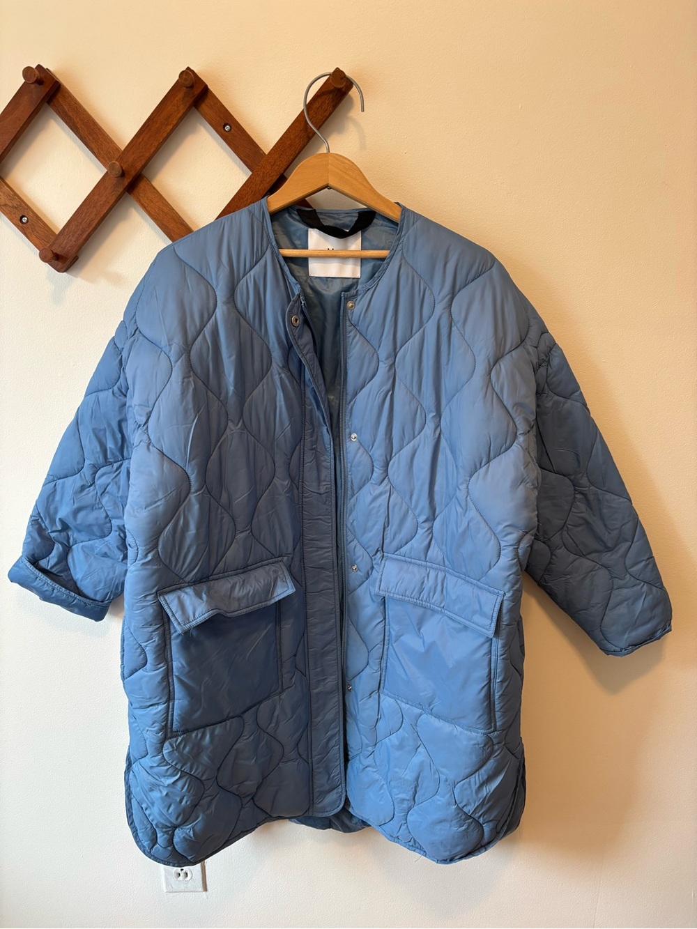 Minimum Blue Quilted Puffer Coat